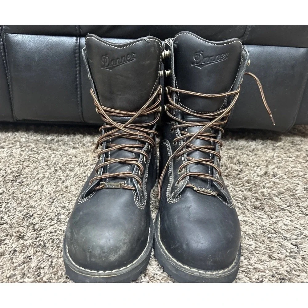 Danner Quarry USA‎ Gore-Tex Work Boots Men's 9.5 Black Vibram EH Safety Made USA